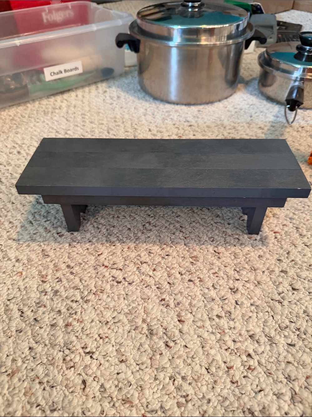 Rare Longaberger Collectors Club Farm Collection Wood Crafts Pewter Bench